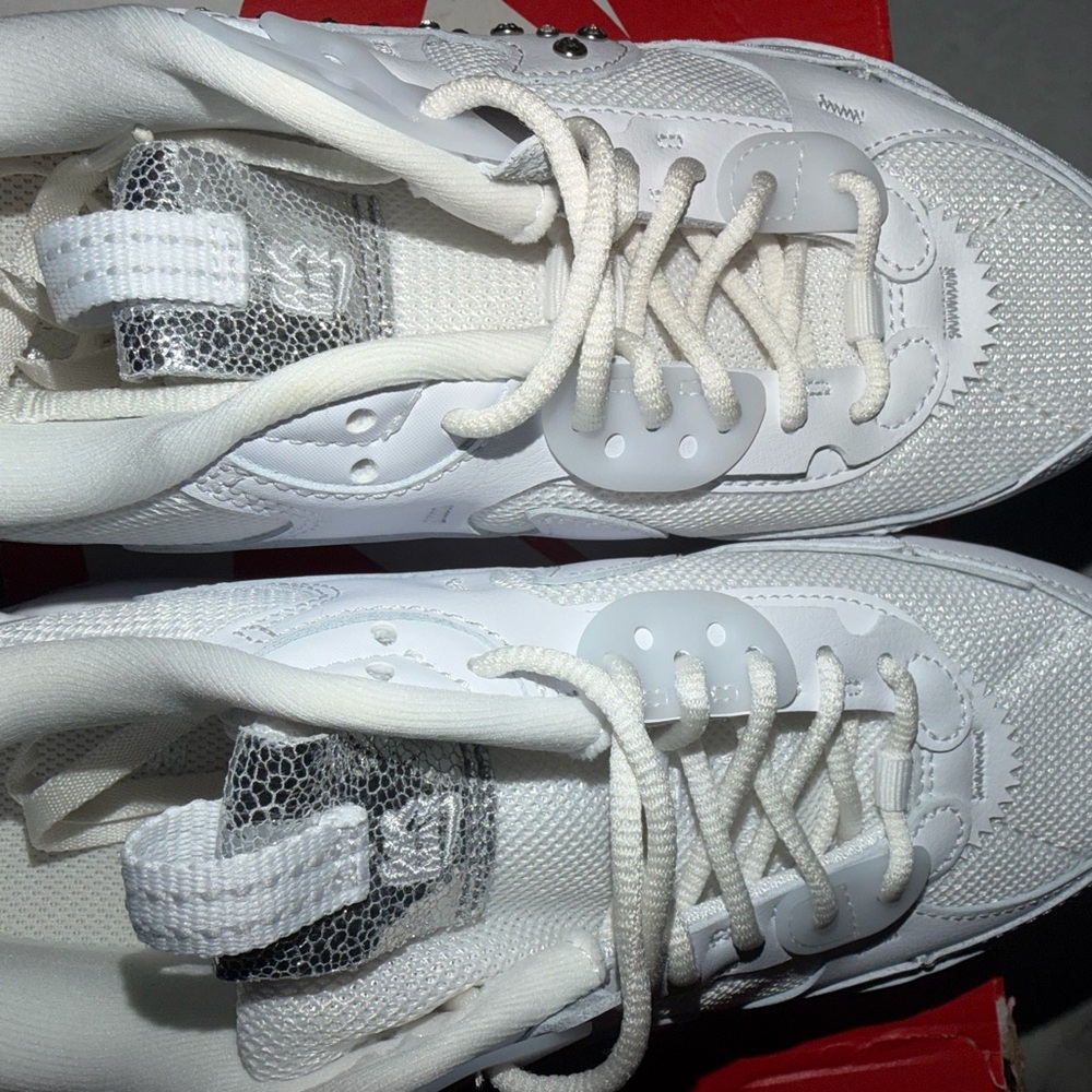 Women’s Nike White Rhinestone-Accent Air Cushion Sneakers - Picture 3 of 4